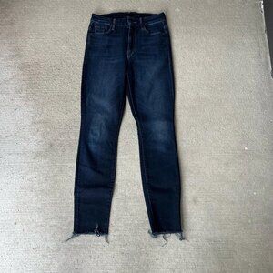 Mother Women’s High Waisted Looker Ankle Skinny Jeans Dark Gray Wash Size 26